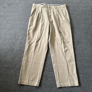 Polo Ralph Lauren Pants Mens 40x30 Tan Brown Andrew Chino Pleated Vintage 90's